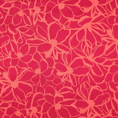 magenta coral Magnolia flowers - satin woven cotton Nerida Hansen