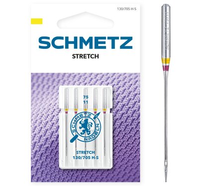 Schmetz STRETCH naaimachine naalden 75/11 (tricot & andere fijne stoffen) universeel