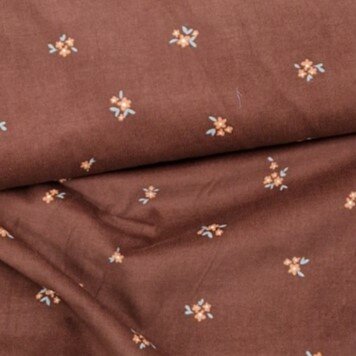 bruin perzik dusty groen Bloemetjes Corduroy babyrib (op=op)