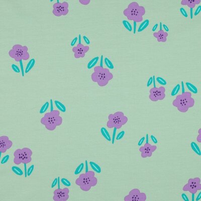 groen (mint warm) oranje groen Bloem op Steel - french terry (op=op)