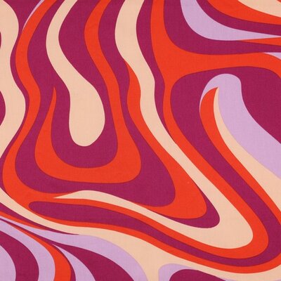  mauve (plum) lilac nude orange Abstract - satin woven cotton