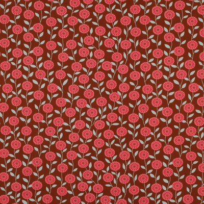 camel (caramel) roze  Retro bloempjes - fijne poplin katoen