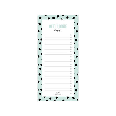 mint groen zwart blokjes Checklist NOTITIE boek