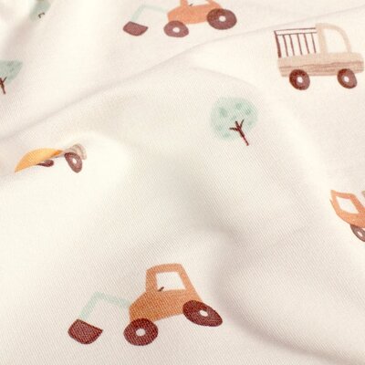 wit (off white) beige cacao mint groen Werkvoertuigen digitale  -  french terry (op=op)