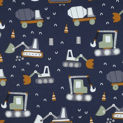 dark blue beige light blue cacoa Work Vehicles excavator concrete truck cotton