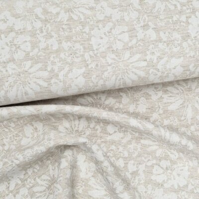 beige (natural) (melee) Bloemen jacquard katoen linnen (op=op)