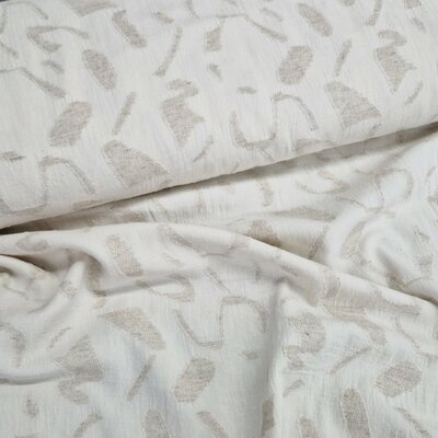 beige (natural) (melee) Abstract jacquard katoen linnen