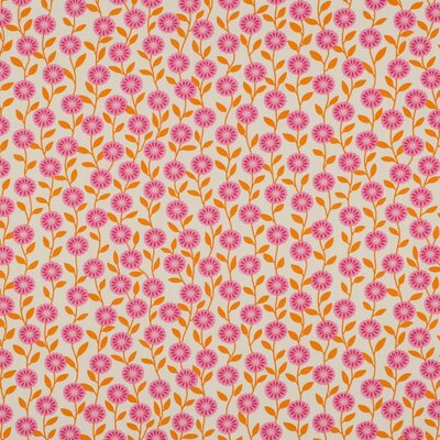 nog 1,7m - wit (creme) roze  geel mauve Retro bloempjes - fijne poplin katoen (op=op)