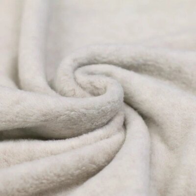 beige (kiezel) natural melee SOFT katoenen fleece (op=op) *U