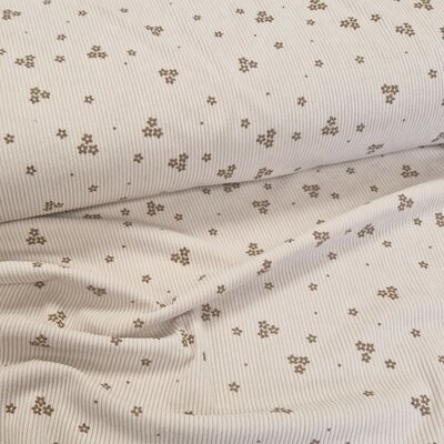 beige (natural-kiezel) cacao Bloemetjes Corduroy rib (op=op)