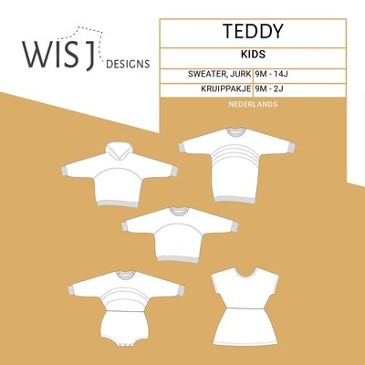 Teddy sweater jurk kruippakje kids naaipatroon - Wisj