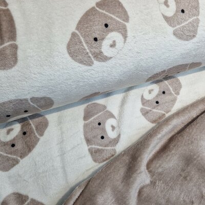 wit beige Honden dubbelzijdig Knuffel fleece