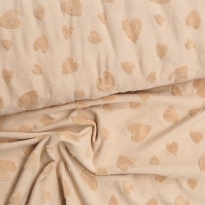 perzik Hartjes badstof tricot (babybadstof)