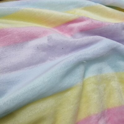 geel mint roze grijs blauw Regenboog strepen knuffel fleece (op=op)