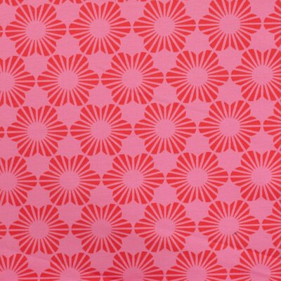 roze (licht) rood Abstracte bloem Pastel - french terry (op=op)