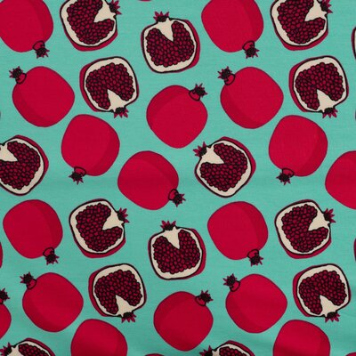 groen (mint) framboos Granaatappels Pastel - french terry (op=op)