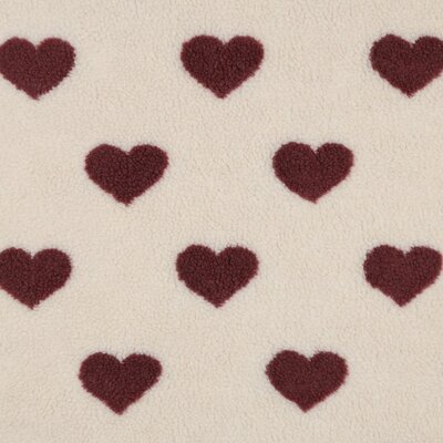 natural white mauve Hearts fur teddy