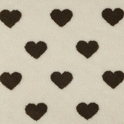 natural white brown Hearts fur teddy