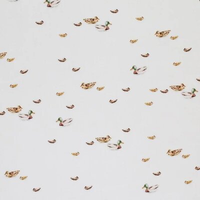 wit (off white) cacao beige Eendjes digitaal poplin katoen (op=op)