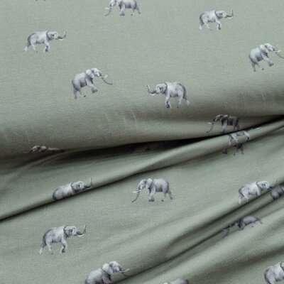 groen (olijf) grijs Olifanten digitale tricot (op=op)