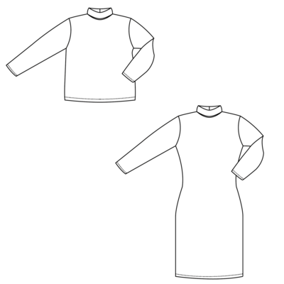 Zen rolkraag trui en jurk voor kids + dames & tieners naaipatroon Bel'etoile