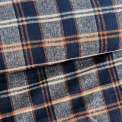 blauw (marine) natural cacao ruiten dikke flanel (op=op)