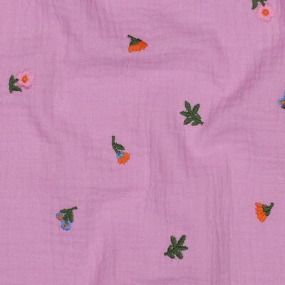 lila (violet) gekleurde Bloemen broderie hydrofiel (op=op)