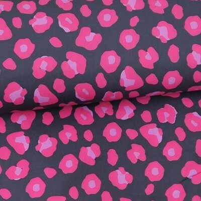 zwart roze lila Panter print softshell (op=op)