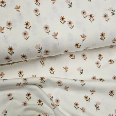 wit camel nude beige Kleine Lieve bloemen digitale tricot (op=op)