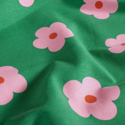 groen roze rood Madelief Bloemen tricot (op=op)