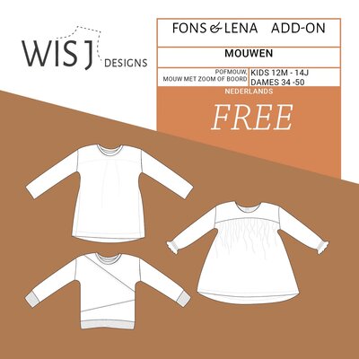 gratis AANVULLING op Fons shirt & Lena jurk/top kids naaipatroon - Wisj