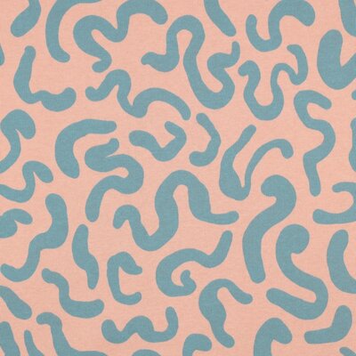 perzik (zalmkleur) zee groen Swirl Strepen  -  dikke sweat jogging (op=op)