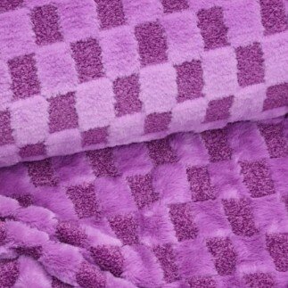 roze (cyclaam) Blokjes boucle teddy bont stof (op=op)