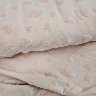 roze (nude) Hartjes badstof tricot (babybadstof) (op=op)