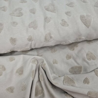 beige Hartjes badstof tricot (babybadstof)