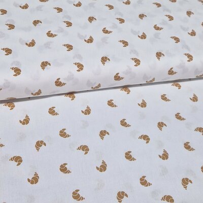 wit  (off white) cacao Croissants poplin katoen (op=op)