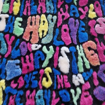 black pink yellow lime cobalt white fuchsia Alphabet imitation fur