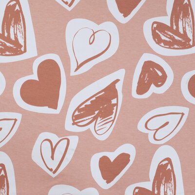 perzik (melee) cacao wit grote Harten - french terry (op=op)