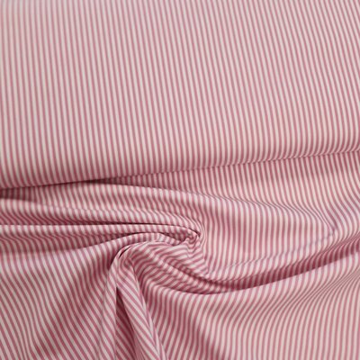 wit fuchsia (warm) roze Streepjes - Livius katoen (op=op)