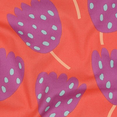 koraal violet perzik blauw Tulpen bloemen - fijne poplin katoen Nerida Hansen (op=op)
