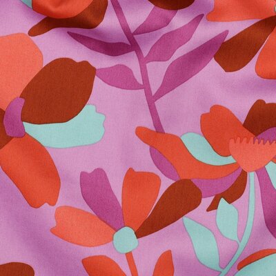 lila koraal violet mint perzik Bloemrijk en Frisse bloemen - satijn geweven katoen Nerida Hansen (op=op)