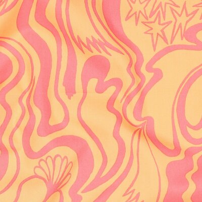 perzik roze Dwaaltocht kringels - fijne poplin katoen Nerida Hansen (op=op)