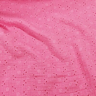 roze (blush) Bloemen (gaatjes) broderie hydrofiel