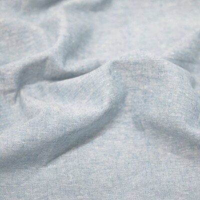 blauw (licht) uni Chambray linnen (op=op)