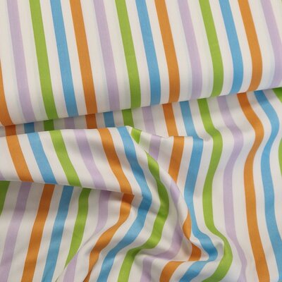 wit (off white) blauw oranje groen lila Strepen Udi Satijn katoen (op=op)