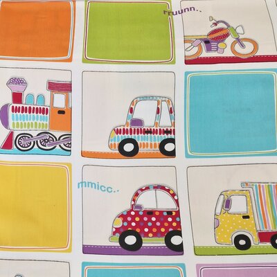 wit groen rood oranje blauw geel Auto's in vakken Udi Satijn katoen (op=op)