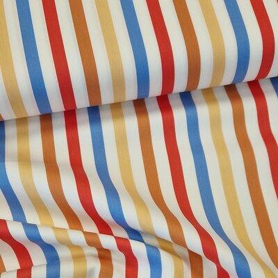 wit (off white) rood caramel blauw geel Strepen Udi Satijn katoen (op=op)