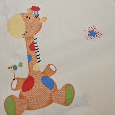 wit (off white) caramel blauw geel rood Dieren Sterretjes Udi Satijn katoen (op=op)