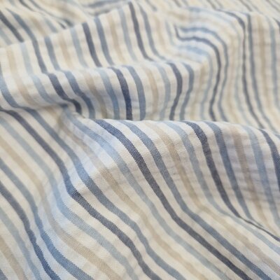 wit licht blauw jeans streepjes katoen Seersucker (op=op)