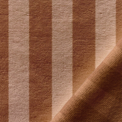 nude pink caramel Striped cotton fleece